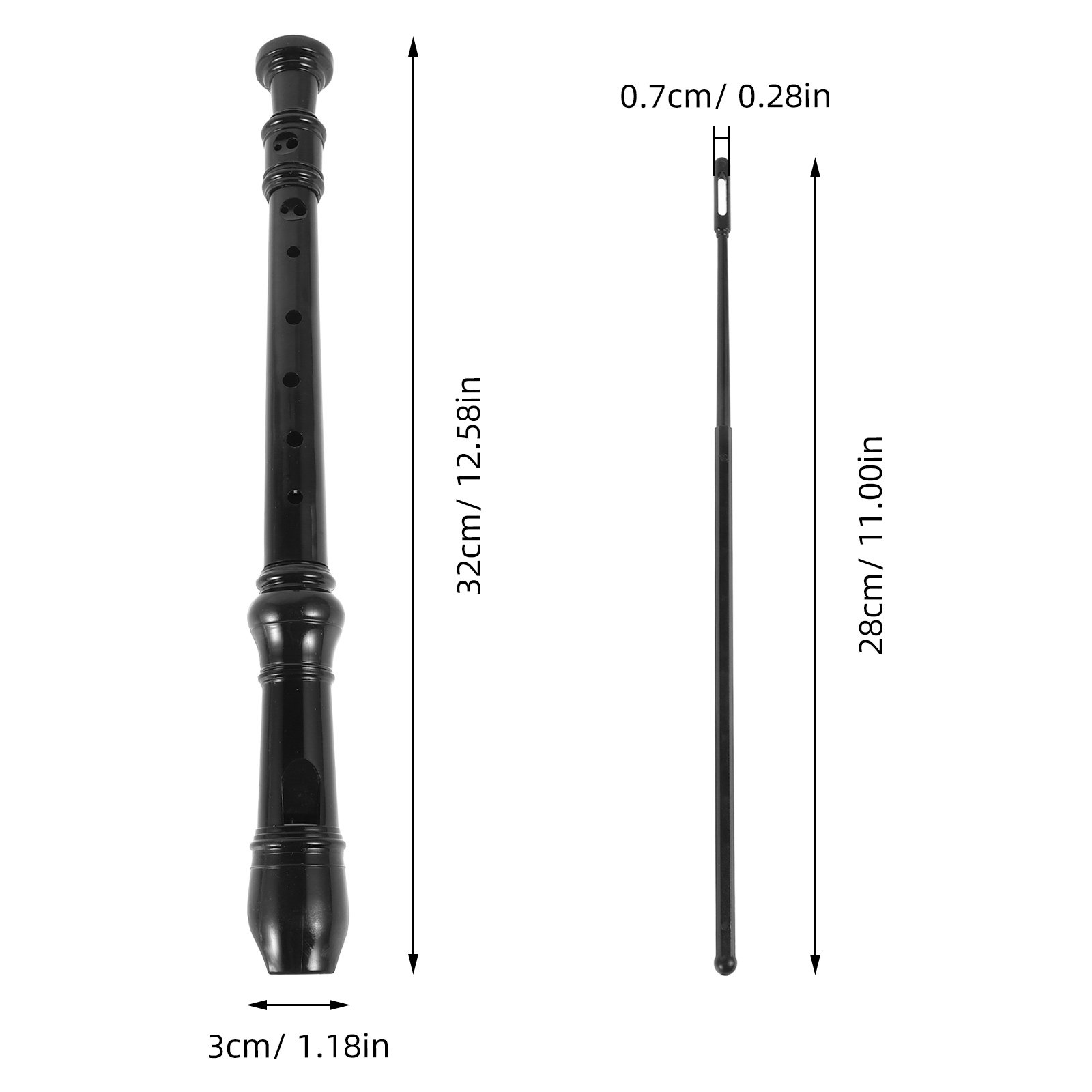 آلة ريكورد سوبرانو شفافة سوداء - مراجعة Soprano Recorder Plastic وسعره